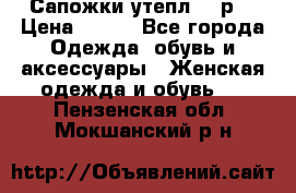 Сапожки утепл. 39р. › Цена ­ 650 - Все города Одежда, обувь и аксессуары » Женская одежда и обувь   . Пензенская обл.,Мокшанский р-н